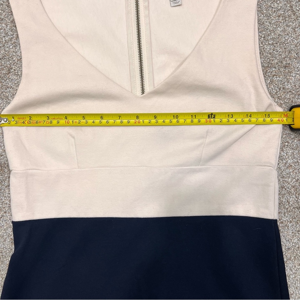 J. Crew Colorblock Sleeveless Ponte Knit Midi Dress, Navy/Ivory, Size 4 - Picture 10 of 13